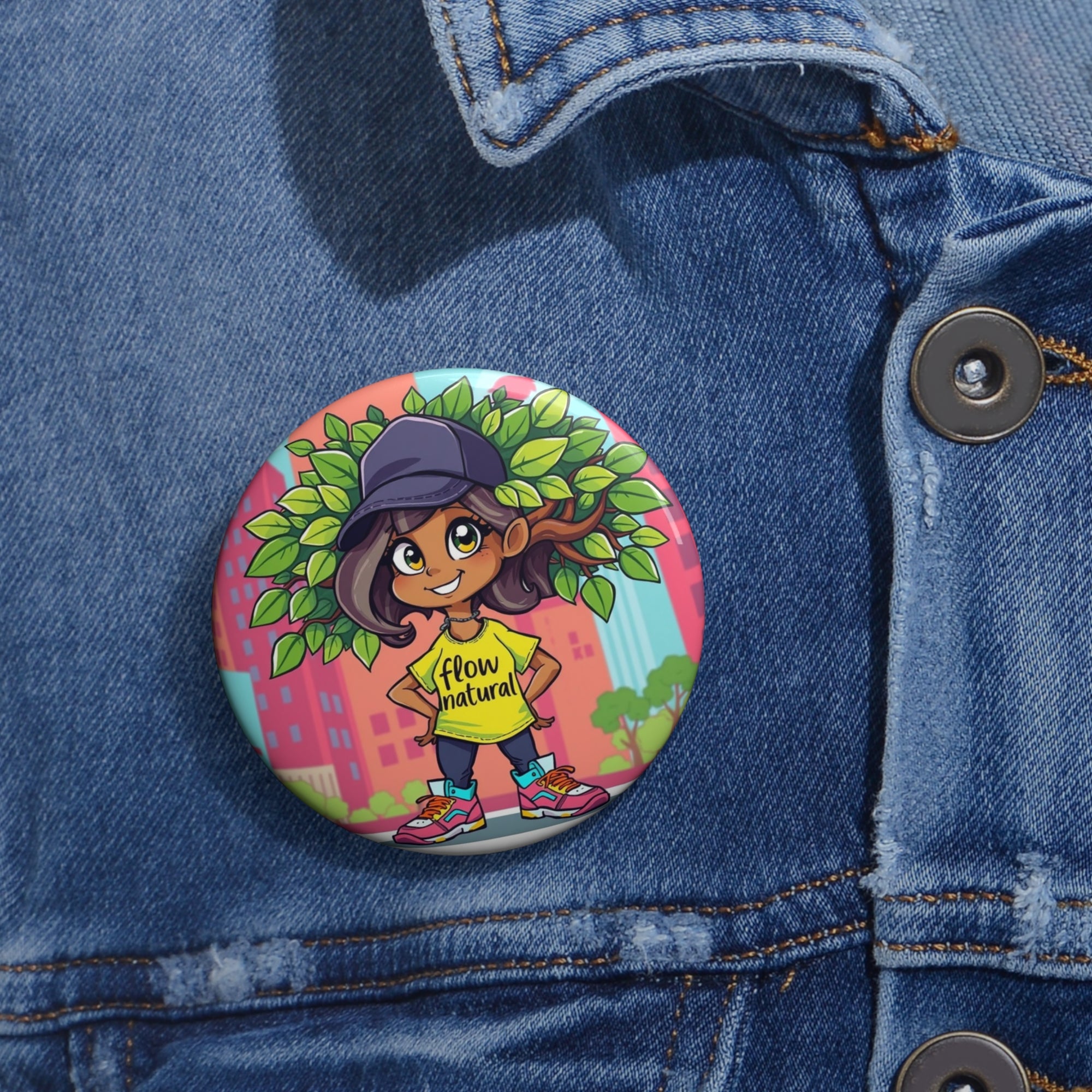 Custom Floral Pin Buttons, Fun Button Badges for Nature Lovers, Inspirational Gifts, Eco-Friendly Accessories, Unique Collectibles