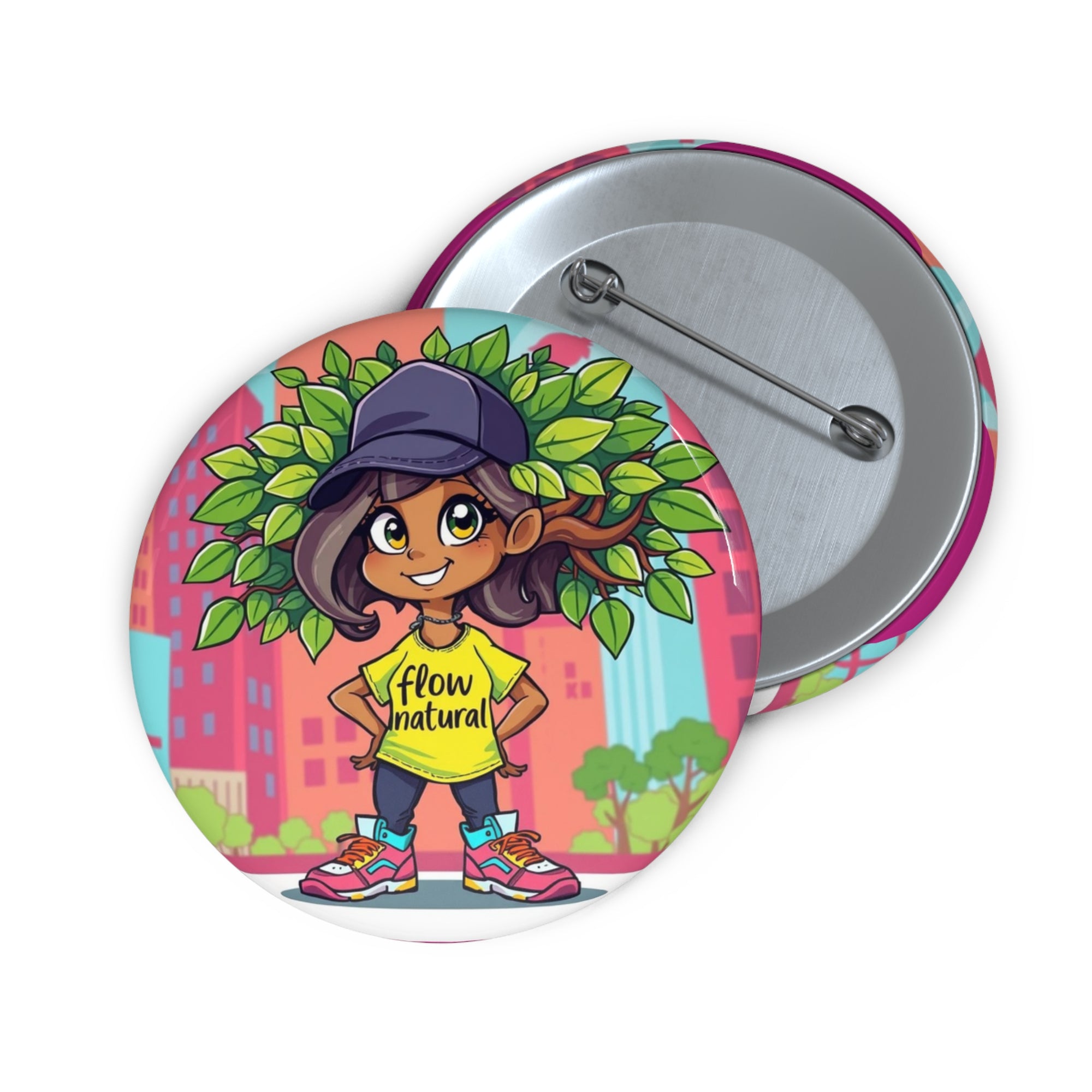Custom Floral Pin Buttons, Fun Button Badges for Nature Lovers, Inspirational Gifts, Eco-Friendly Accessories, Unique Collectibles