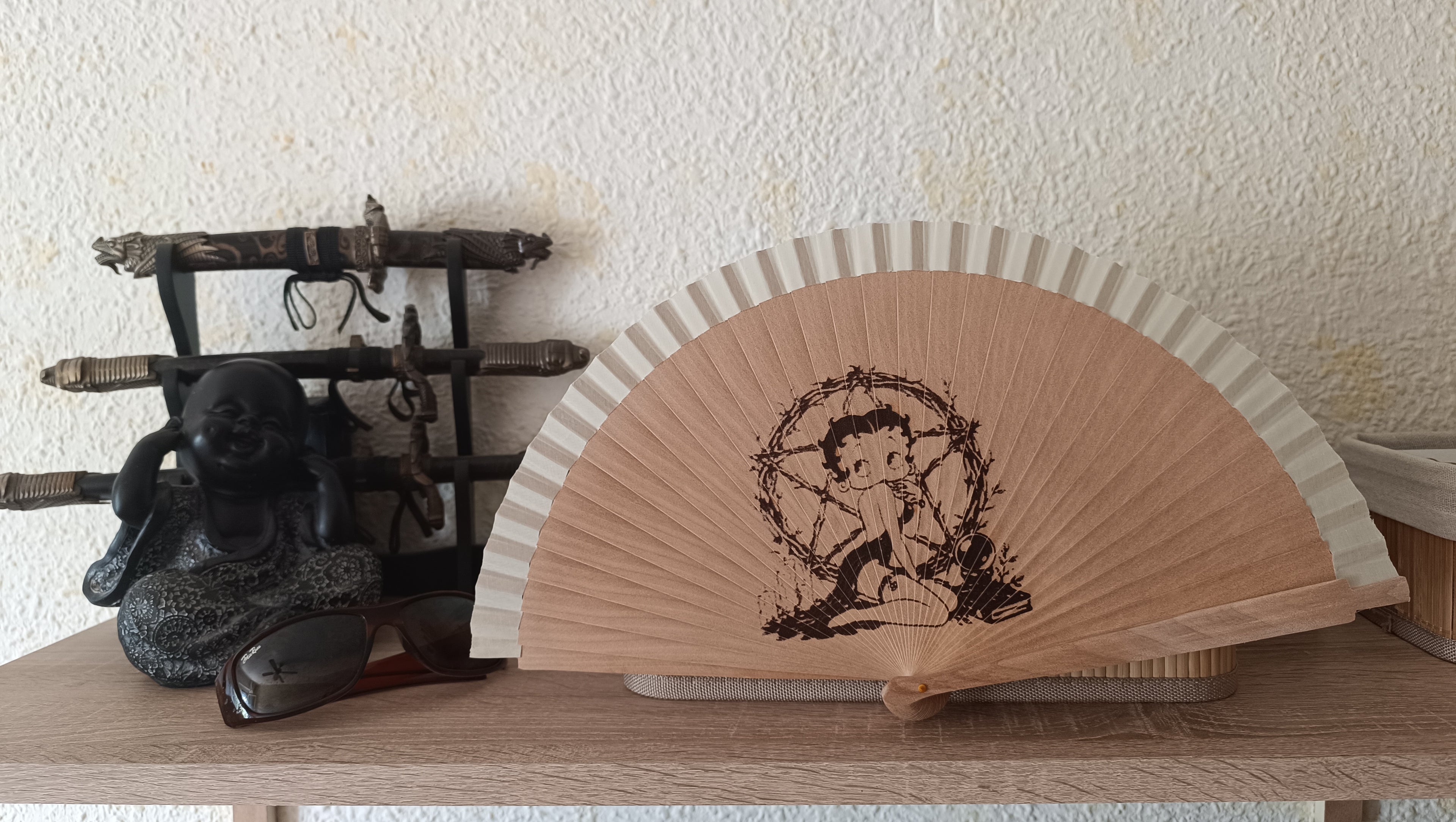 Abanico de Madera Grabado con Láser · Diseño Personalizado