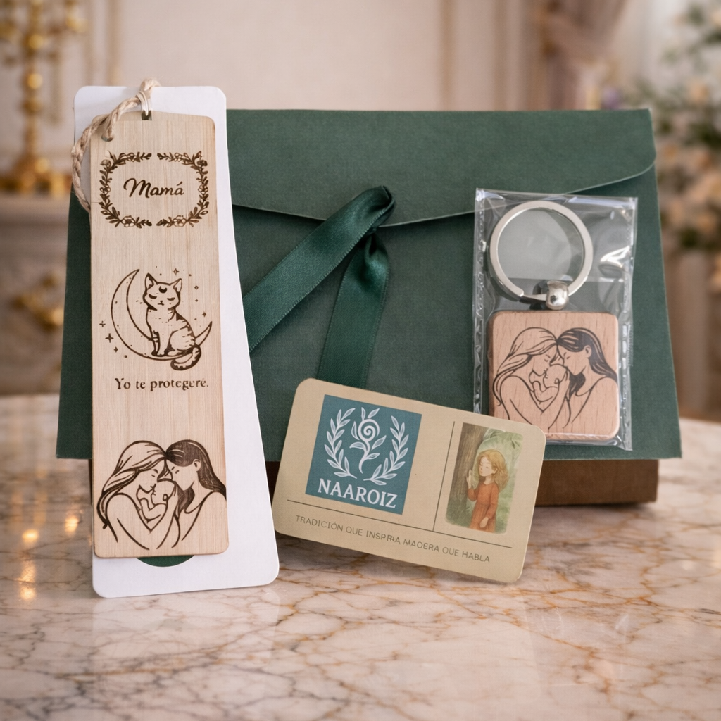 Set Regalo Personalizado · Marcapáginas y Llavero para Mamá
