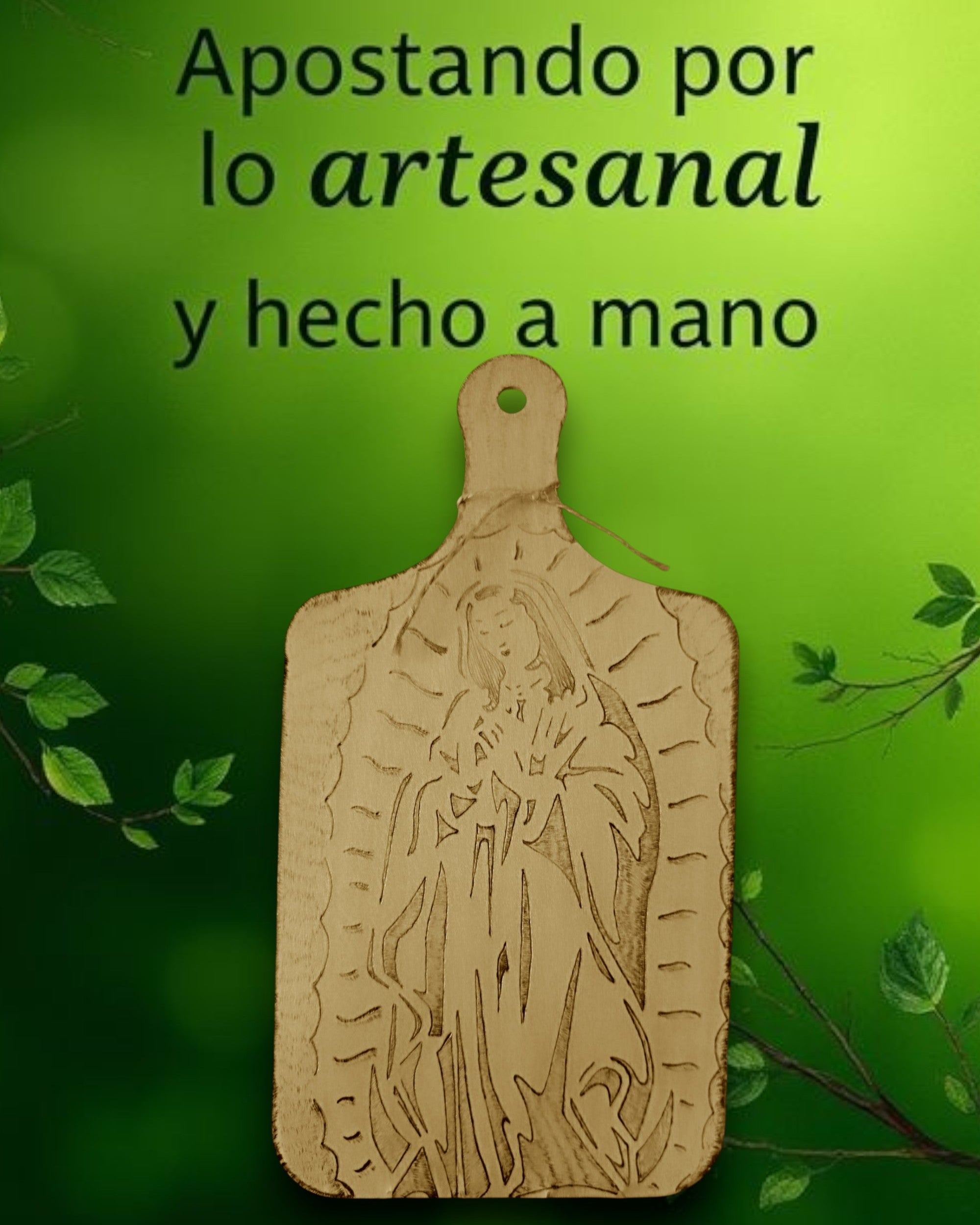 Silueta de la madre superiora, LA VIRGEN en tabla decorativa, el altar en tu cocina