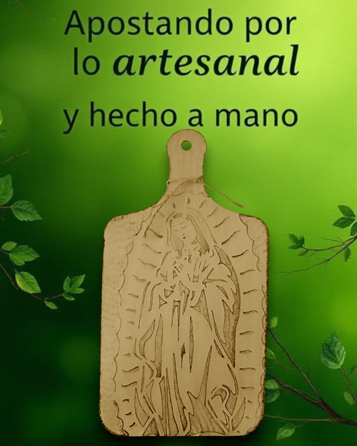 Silueta de la madre superiora, LA VIRGEN en tabla decorativa, el altar en tu cocina
